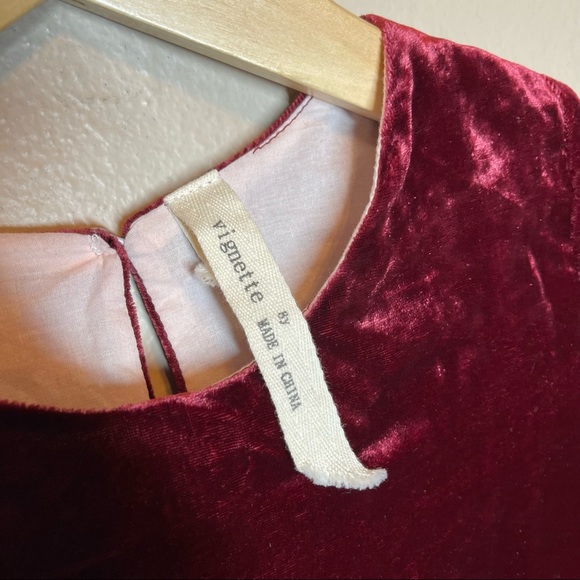 Vignette Girls Charlotte Velvet Dress in Burgundy Size 8y - Picture 6 of 7